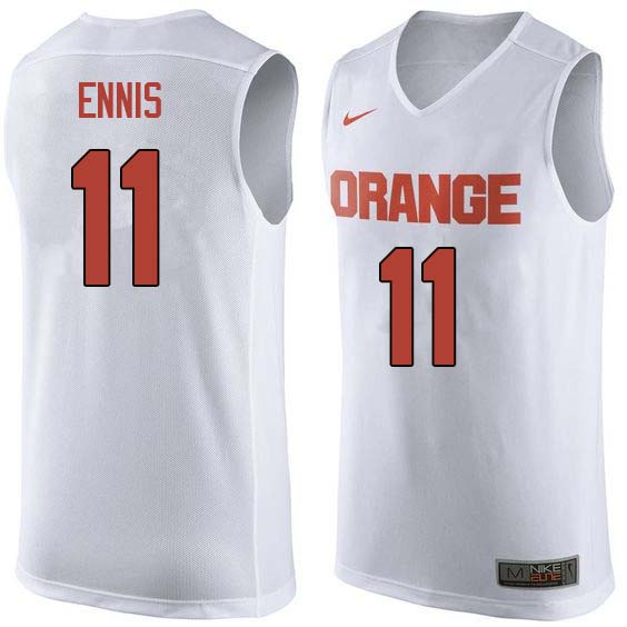 Men #11 Tyler Ennis Syracuse White College Basketball Jerseys Sale-White